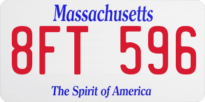 MA license plate 8FT596