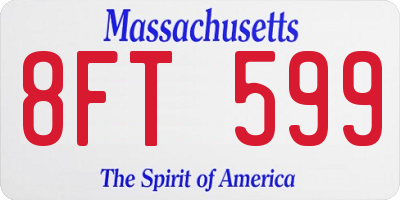 MA license plate 8FT599