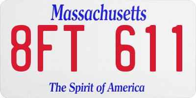 MA license plate 8FT611