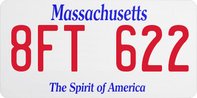 MA license plate 8FT622