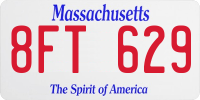 MA license plate 8FT629