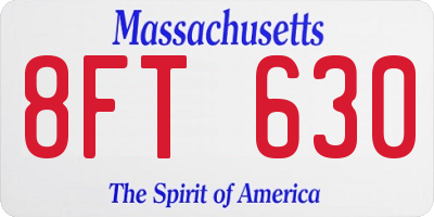 MA license plate 8FT630