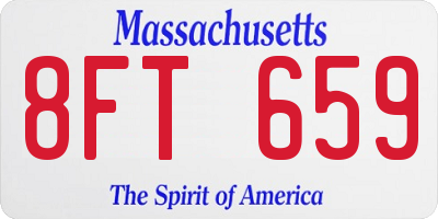 MA license plate 8FT659