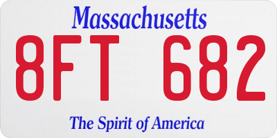 MA license plate 8FT682