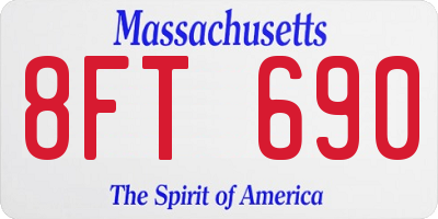 MA license plate 8FT690