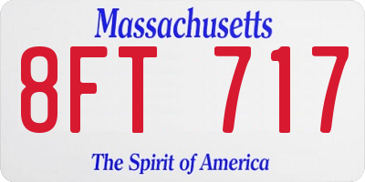 MA license plate 8FT717