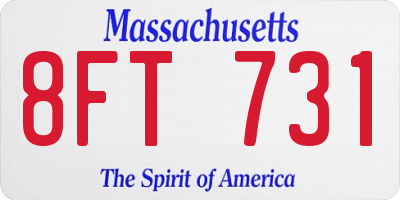 MA license plate 8FT731