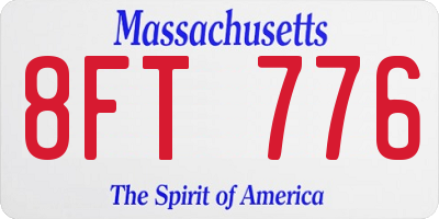MA license plate 8FT776