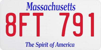 MA license plate 8FT791