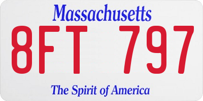 MA license plate 8FT797