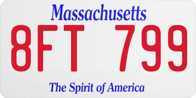 MA license plate 8FT799