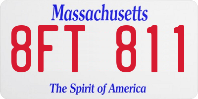 MA license plate 8FT811