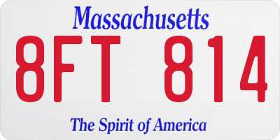 MA license plate 8FT814