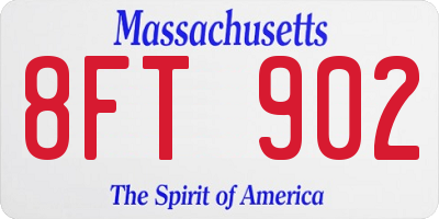 MA license plate 8FT902