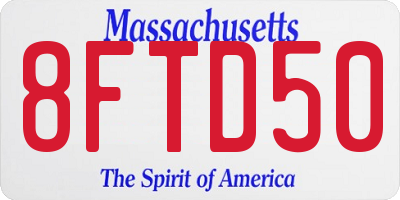 MA license plate 8FTD50