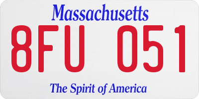 MA license plate 8FU051