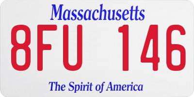 MA license plate 8FU146