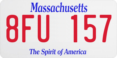 MA license plate 8FU157