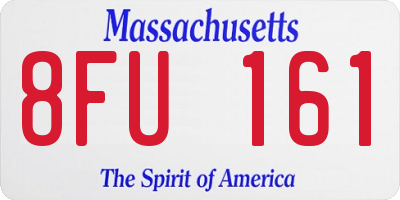 MA license plate 8FU161