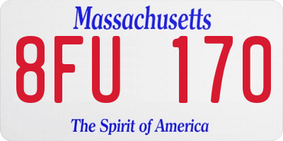 MA license plate 8FU170