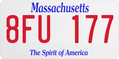 MA license plate 8FU177
