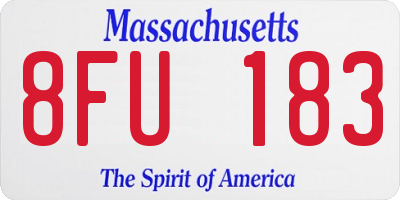 MA license plate 8FU183