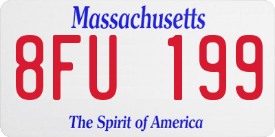 MA license plate 8FU199