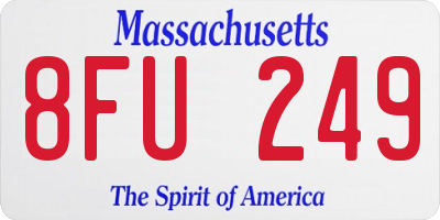 MA license plate 8FU249