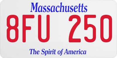 MA license plate 8FU250