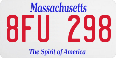 MA license plate 8FU298