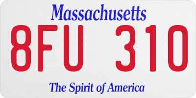 MA license plate 8FU310