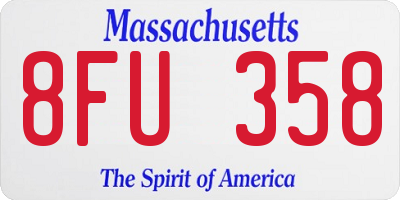 MA license plate 8FU358