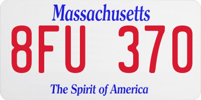 MA license plate 8FU370