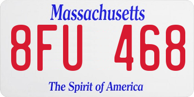 MA license plate 8FU468
