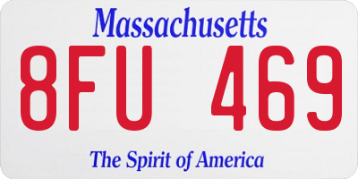 MA license plate 8FU469