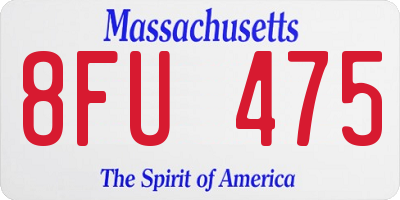 MA license plate 8FU475
