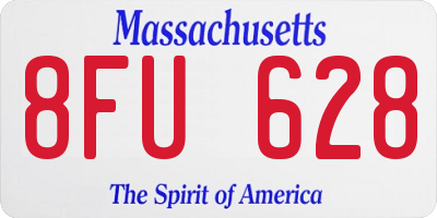 MA license plate 8FU628