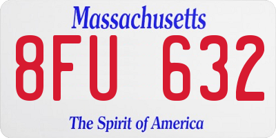 MA license plate 8FU632