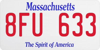 MA license plate 8FU633