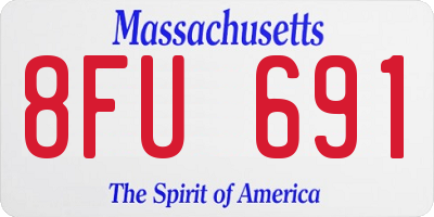 MA license plate 8FU691