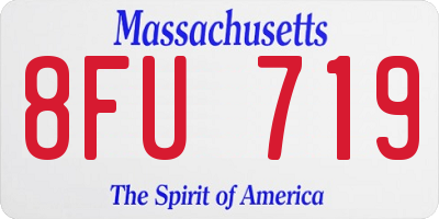 MA license plate 8FU719