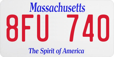 MA license plate 8FU740