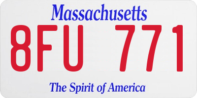 MA license plate 8FU771