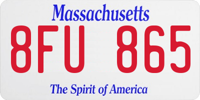 MA license plate 8FU865