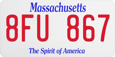 MA license plate 8FU867