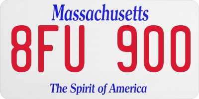 MA license plate 8FU900