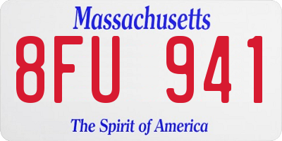 MA license plate 8FU941