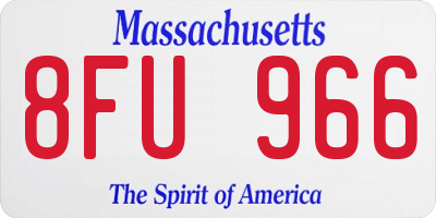 MA license plate 8FU966