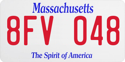 MA license plate 8FV048