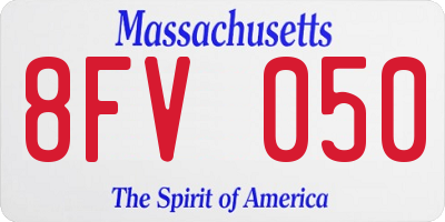 MA license plate 8FV050